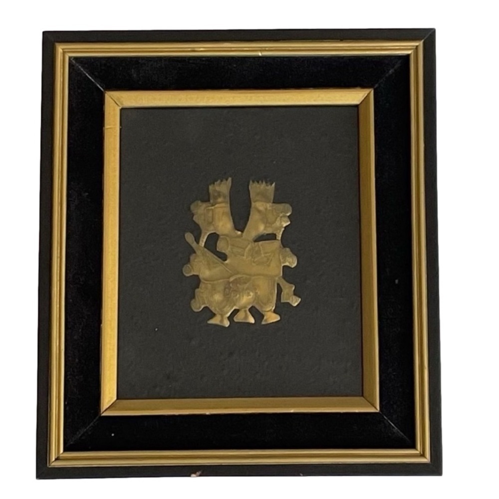 Framed Art Human Figure With Drum And Flute